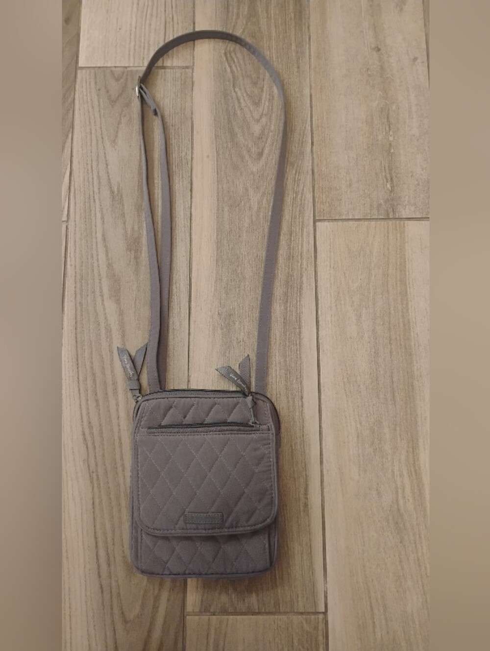 Vera Bradley Women's Gray Quilted Crossbody Bag OS